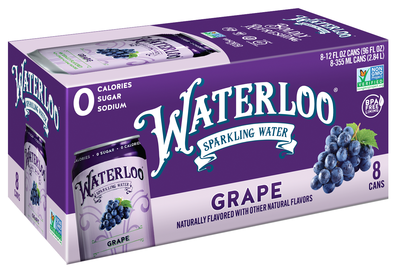 Waterloo Grape Sparkling Water 3 innerpacks per case 96.0 fl