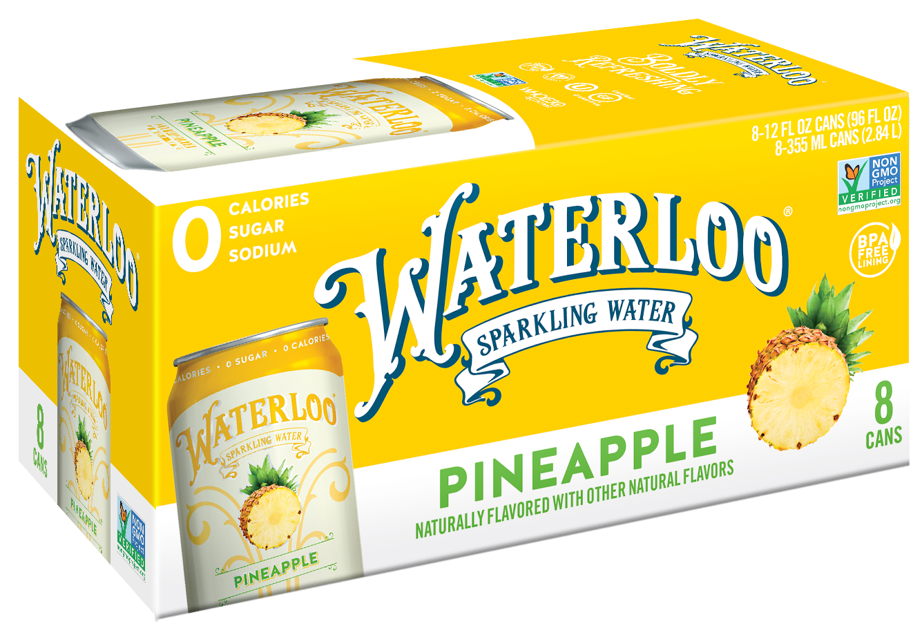 Waterloo Pineapple Sparkling Water 3 innerpacks per case 96.0 fl