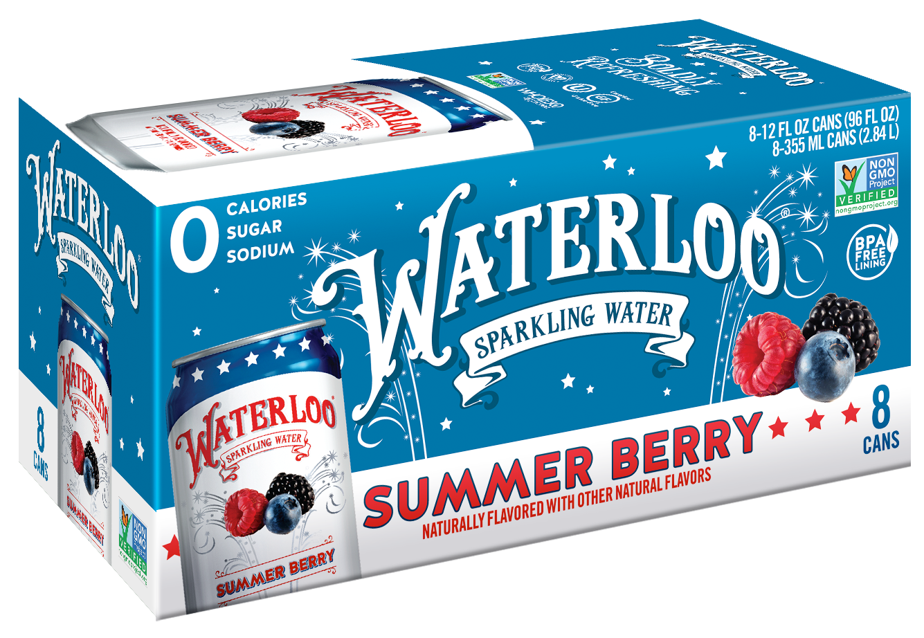 Waterloo Summer Berry Sparkling Water 3 innerpacks per case 96.0 fl