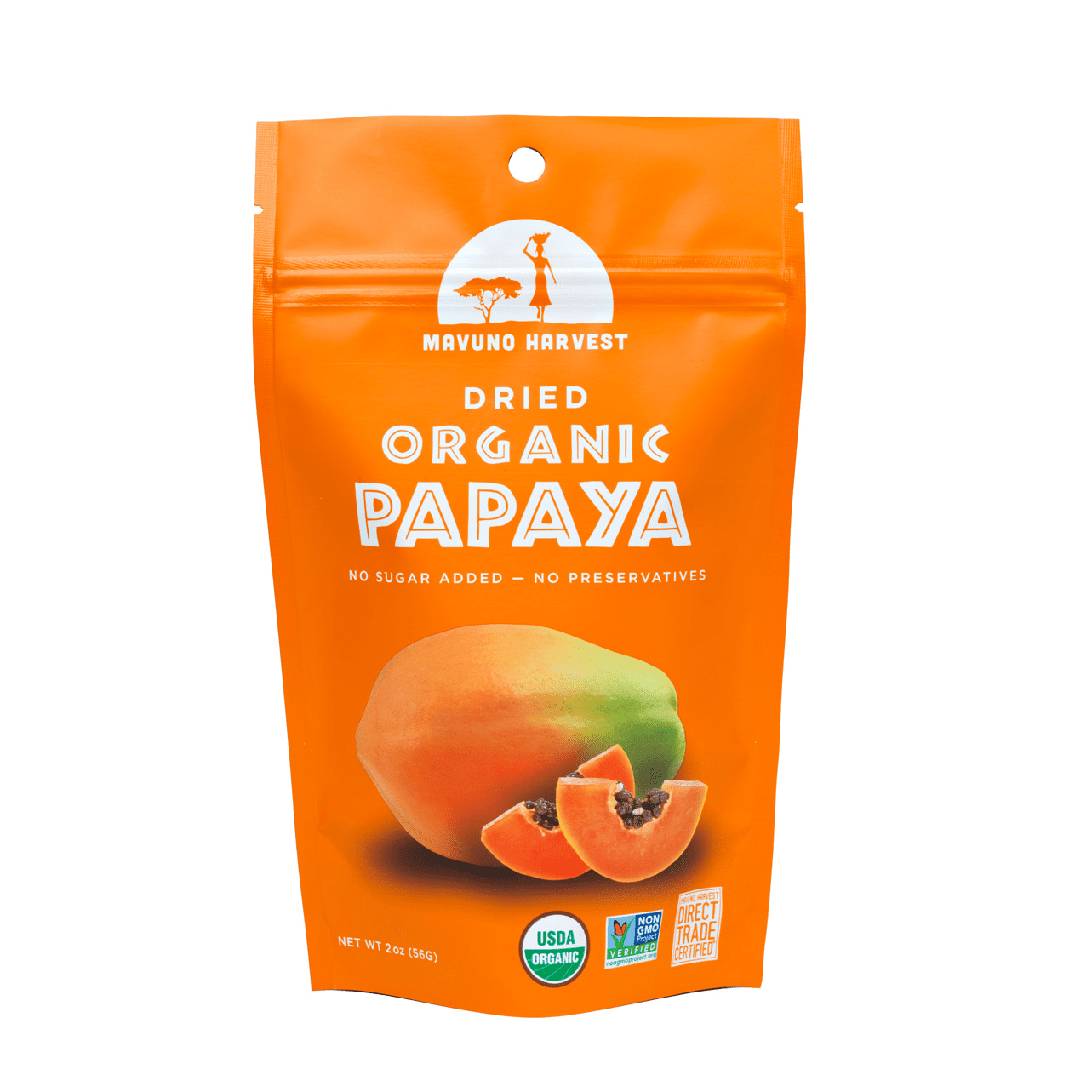 Mavuno Harvest, Organic Dried Papaya 6 units per case 2.0 oz
