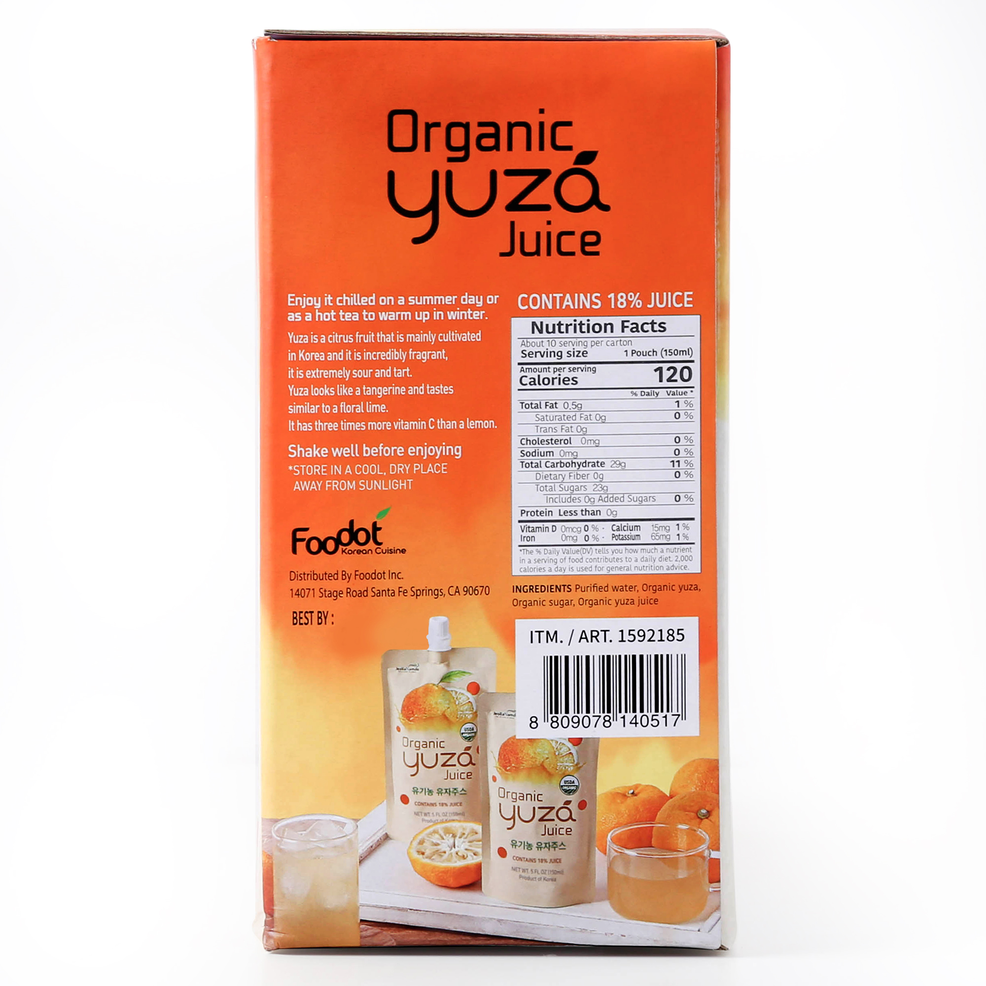 Organic Yuza Juice 8 units per case 50.0 fl Nutrition Info