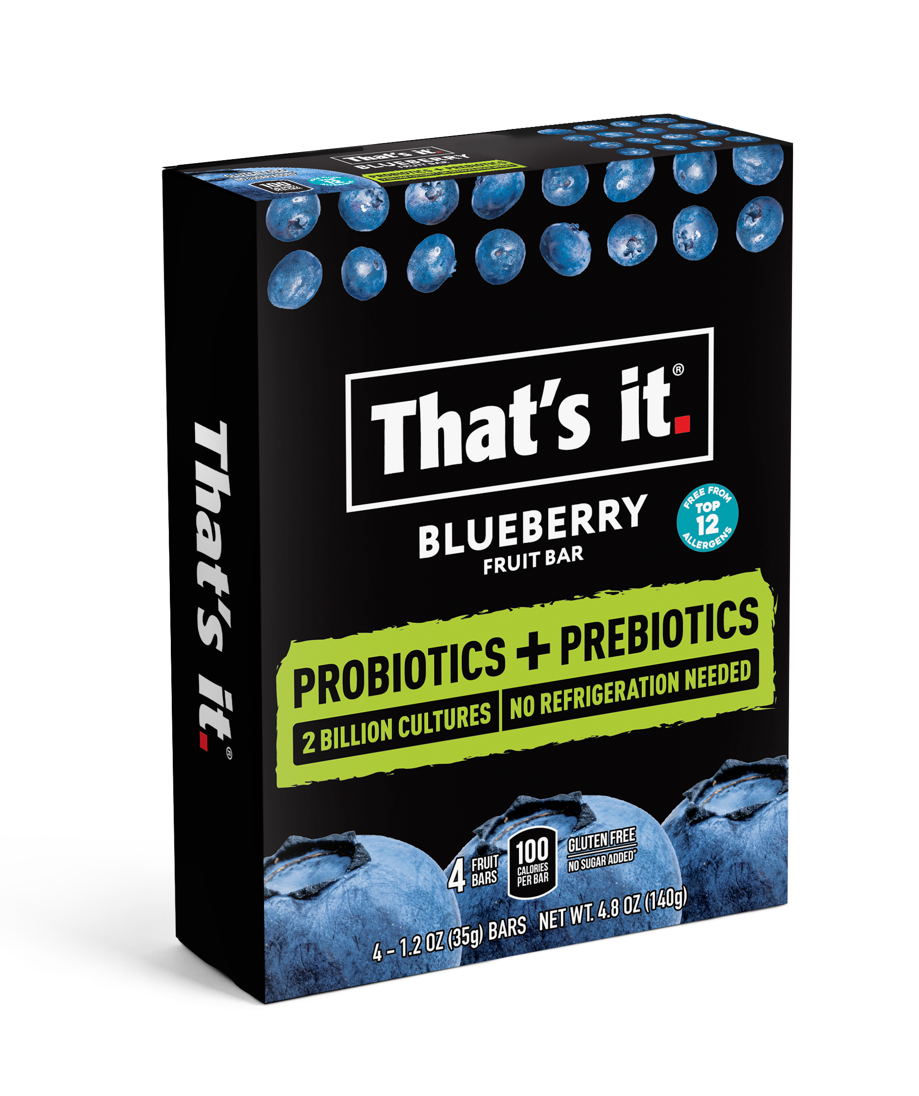That's It Bar Probiotic Blueberry 6 innerpacks per case 4.8 oz
