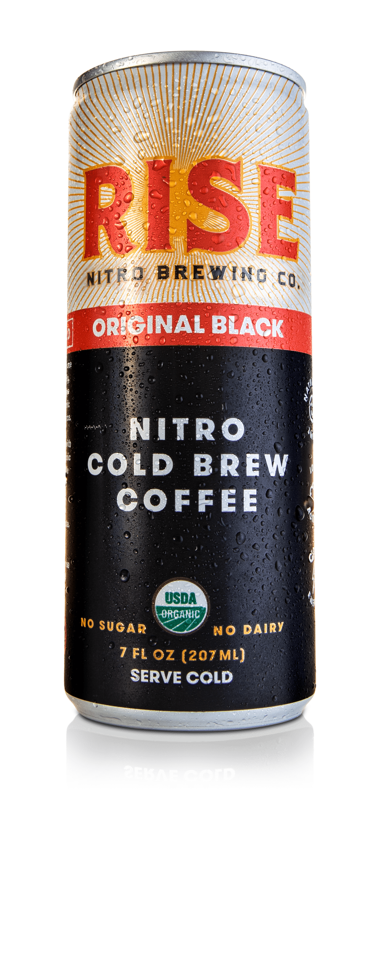 RISE Brewing Co., Original Black Nitro Cold Brew Coffee 12 units per case 7.0 fl