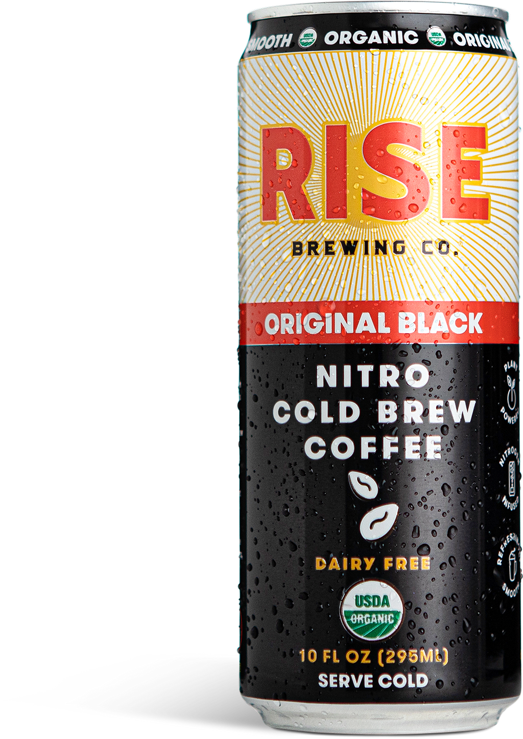 RISE Brewing Co., Original Black Nitro Cold Brew Coffee 12 units per case 10.0 fl