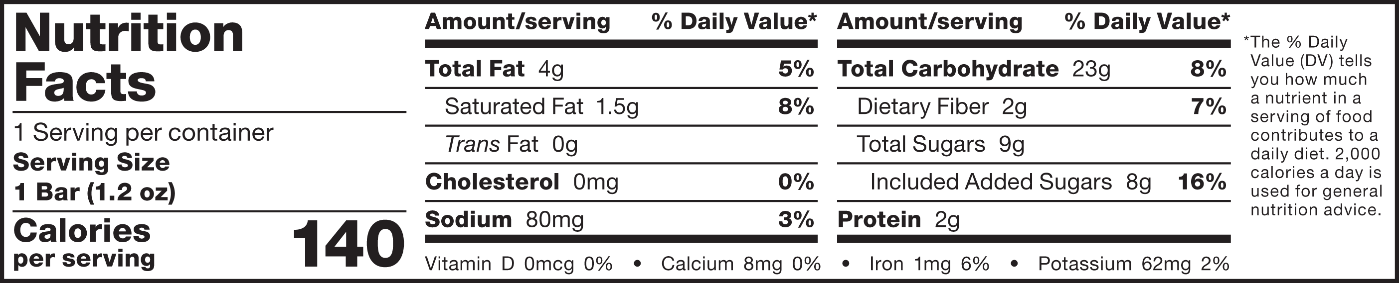 Buy A Bar Give A Bar™ -  Apple Cinnamon Oat Bar 60 units per case 1.2 oz Nutrition Info