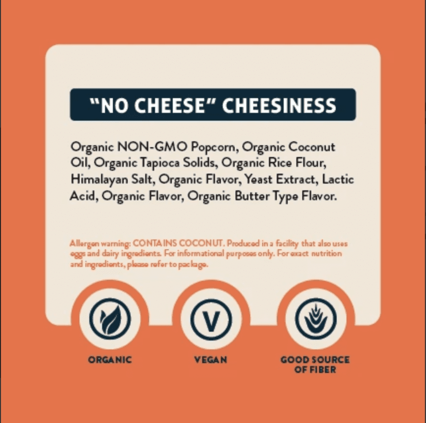 LesserEvil, Organic Popcorn''no Cheese'' Cheesines 12 units per case 4.6 oz