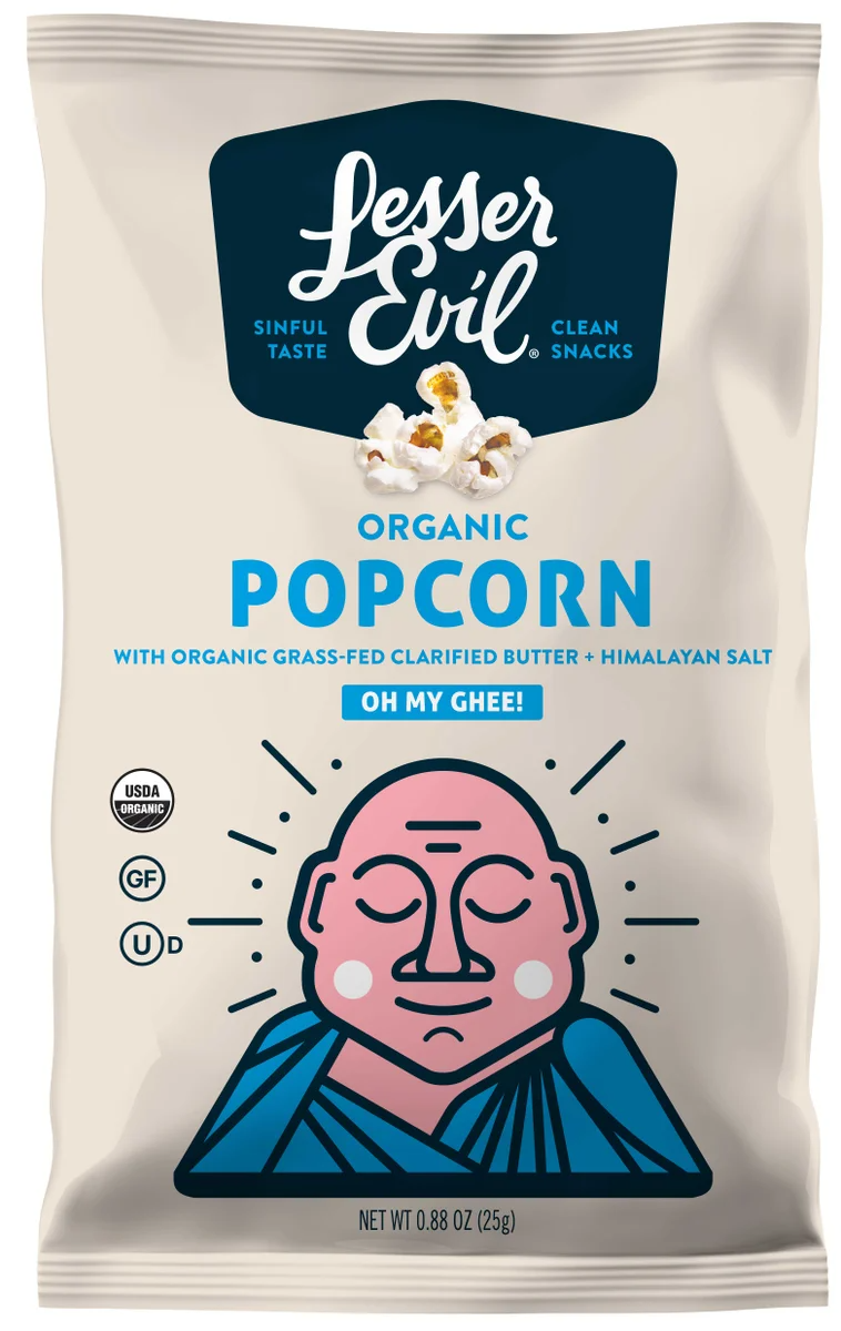 LesserEvil Organic Popcorn Oh My Ghee! 18 units per case 0.9 oz