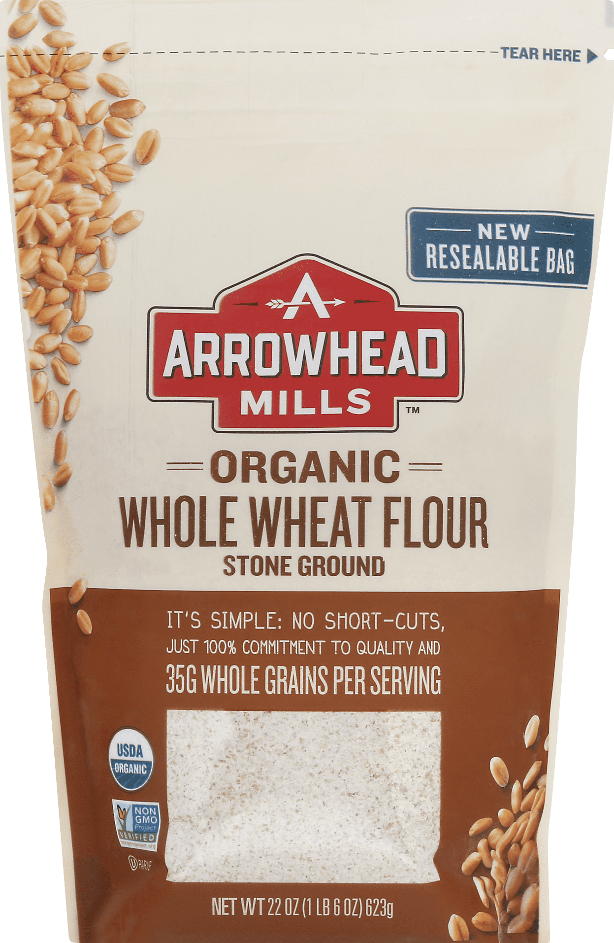 Arrowhead Mills Stone Ground Whole Wheat Flour 6 units per case 22.0 oz