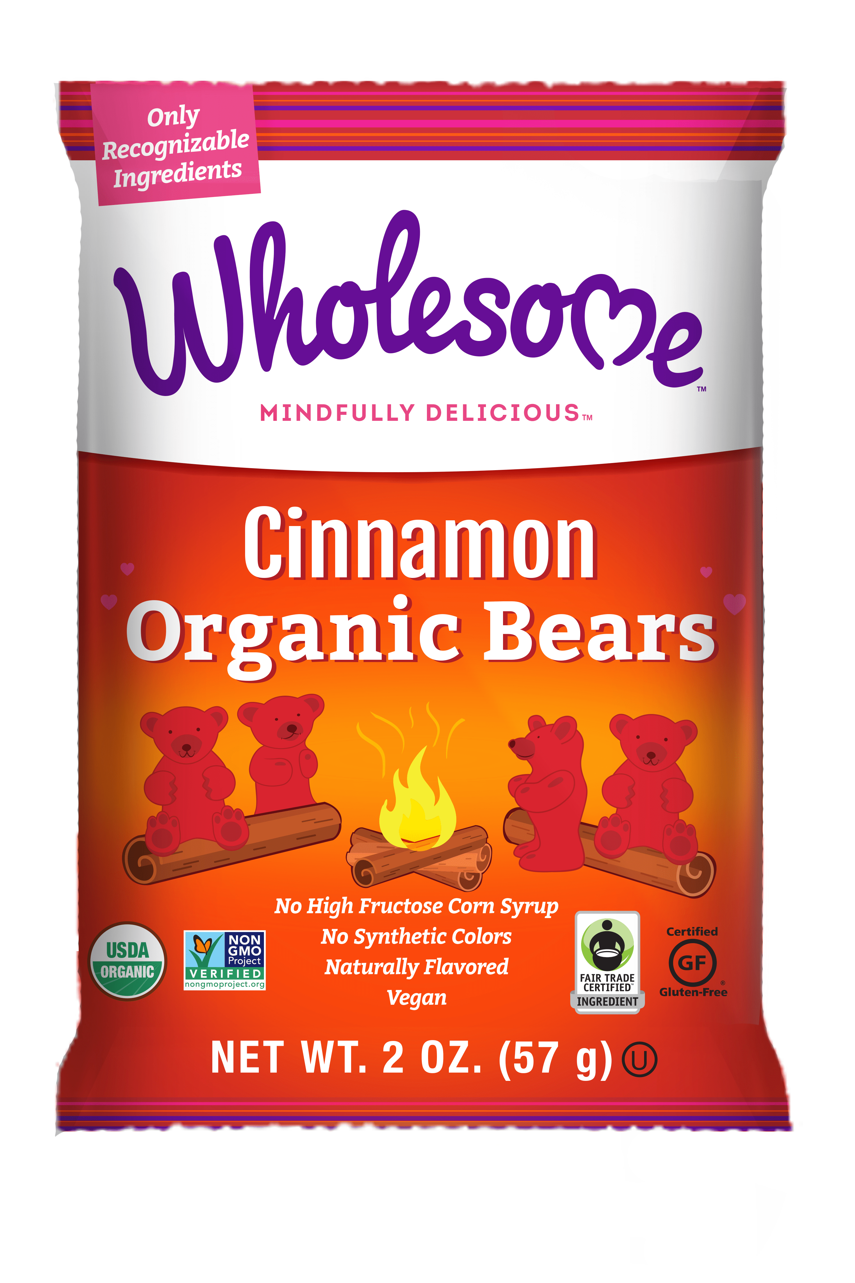 Wholesome Organic Cinnamon Bears 12 units per case 2.0 oz