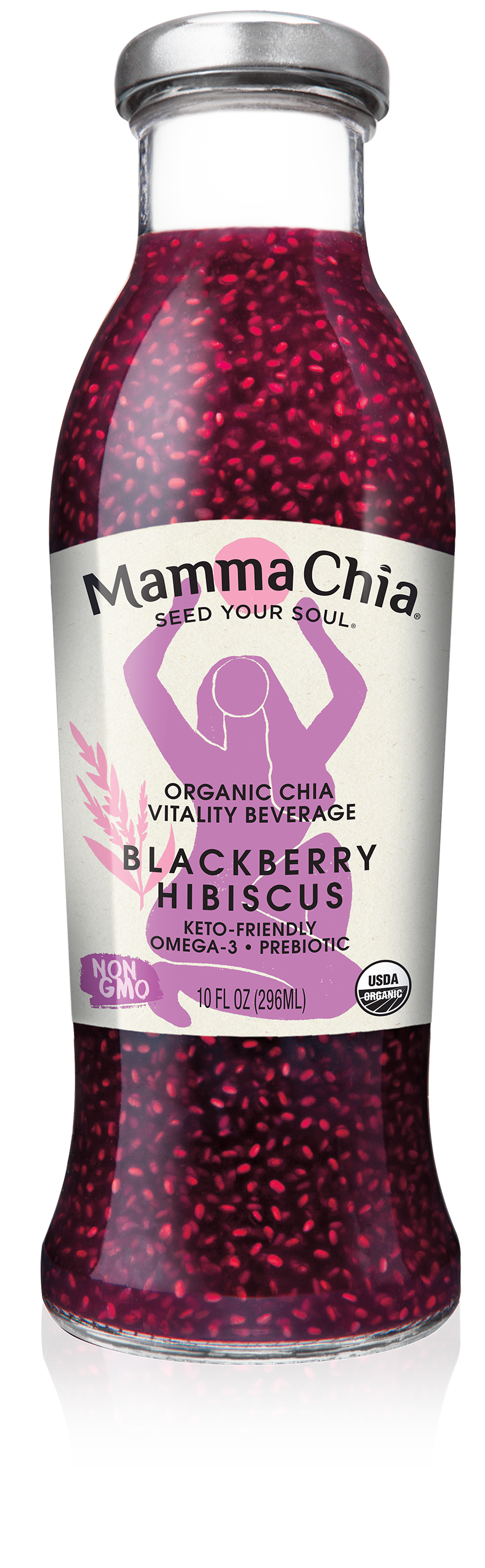 Mamma Chia Blackberry Hibiscus Organic Chia Beverage 12 units per case 10.0 fl