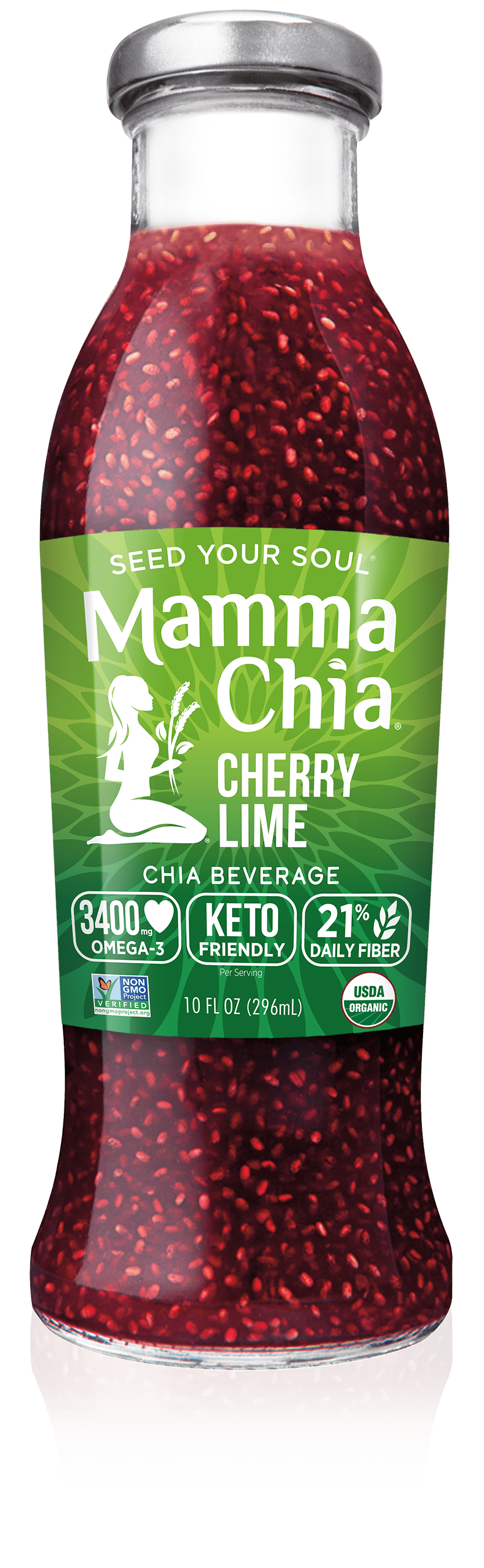 Mamma Chia Cherry Lime Organic Chia Beverage 12 units per case 10.0 fl