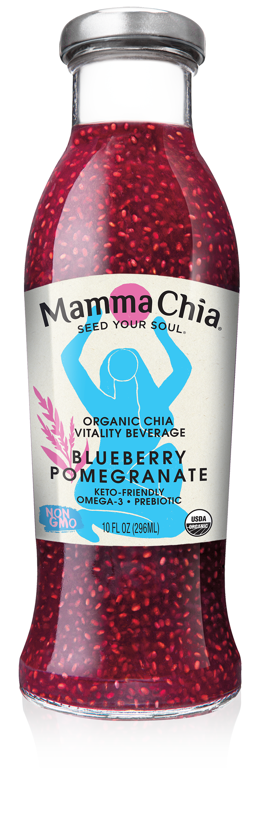 Mamma Chia Blueberry Pomegranate Organic Chia Beverage 12 units per case 10.0 fl