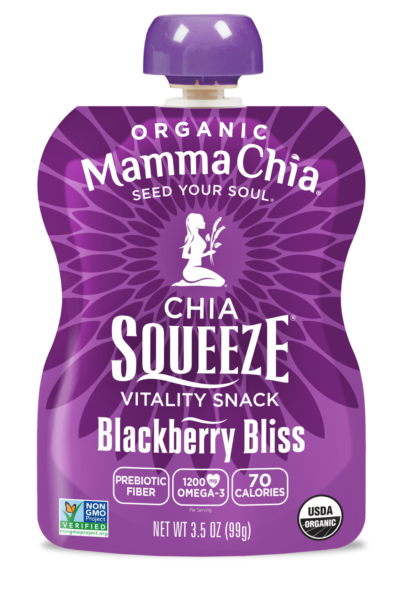 Mamma Chia Blackberry Bliss Organic Chia Squeeze 2 innerpacks per case 28.0 oz