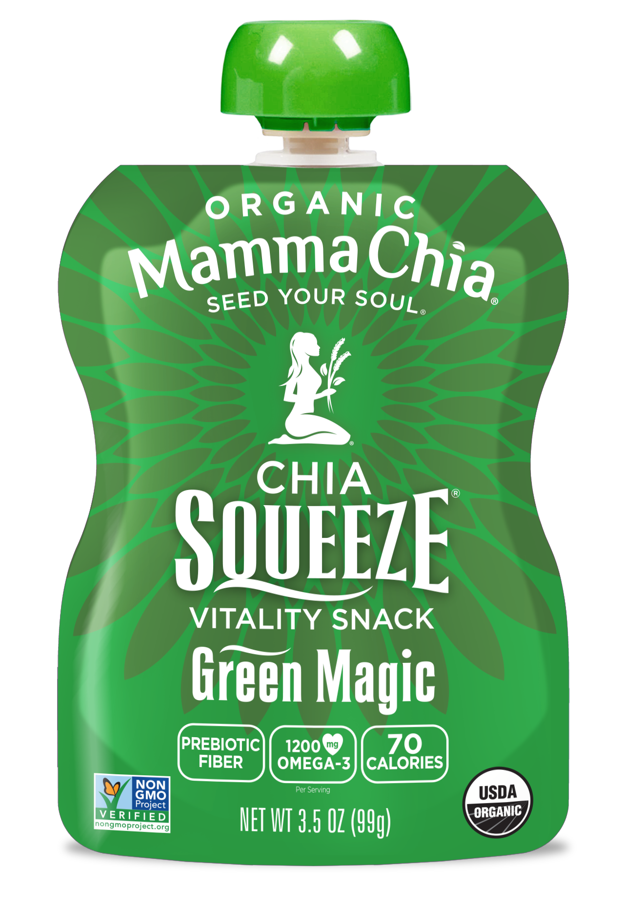 Mamma Chia Green Magic Organic Chia Squeeze 2 innerpacks per case 28.0 oz
