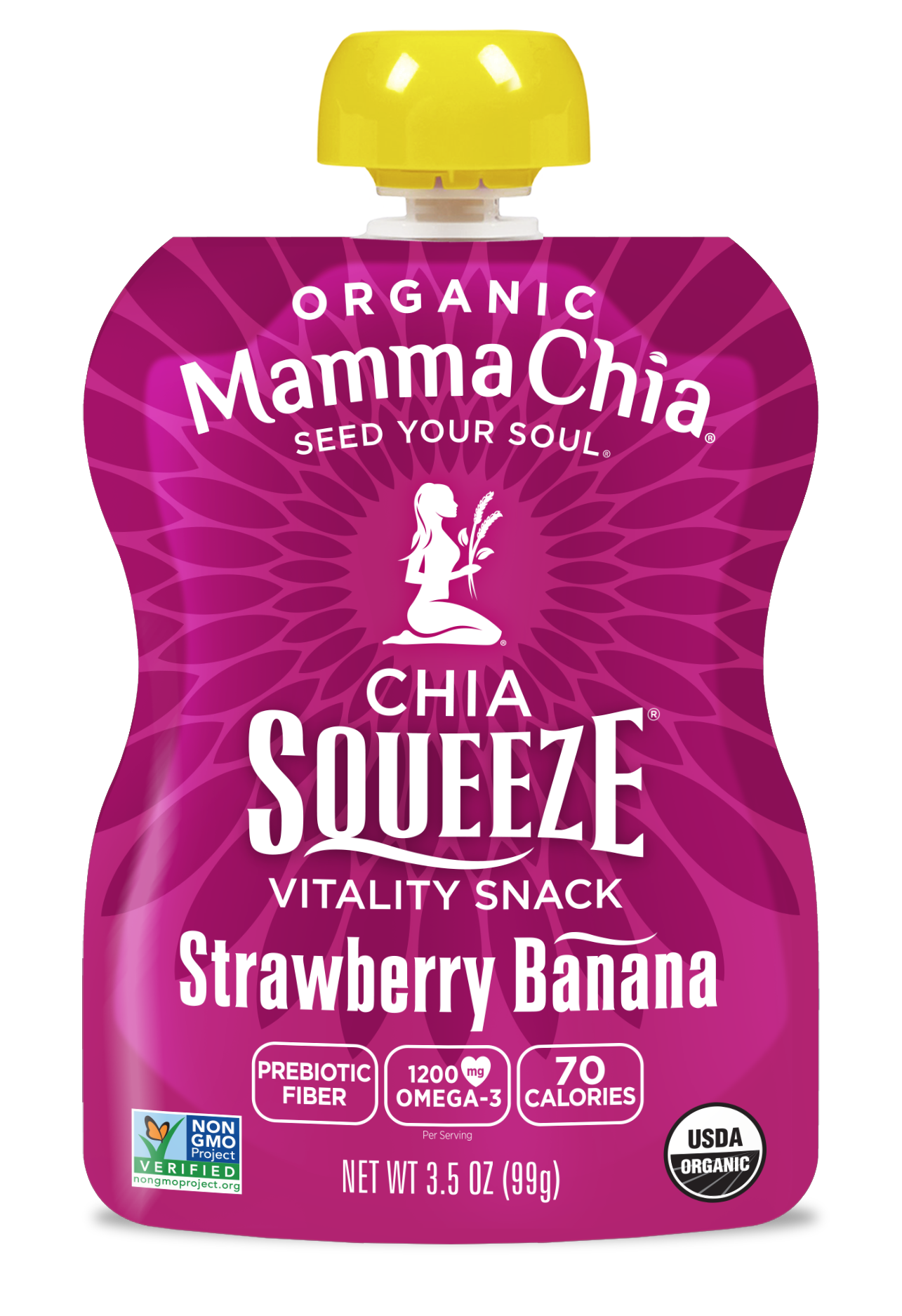 Mamma Chia Strawberry Banana Organic Chia Squeeze 2 innerpacks per case 28.0 oz