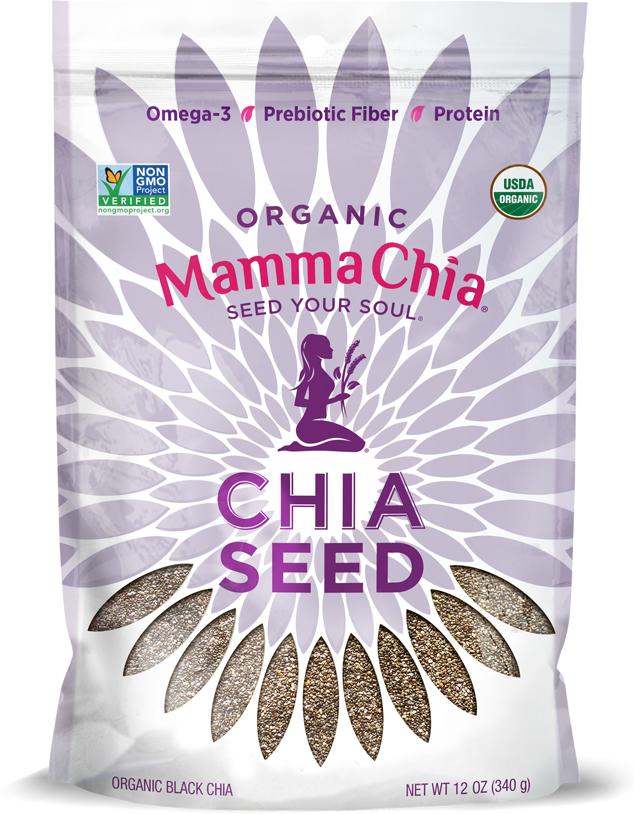 Mamma Chia Organic Black Chia Seeds Bag 4 units per case 12.0 oz