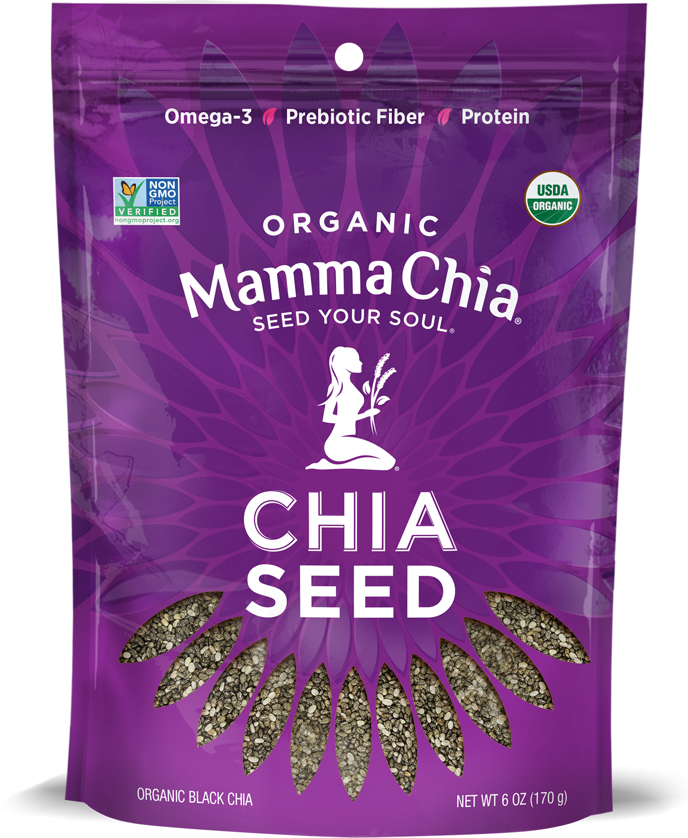 Mamma Chia Organic Black Chia Seeds Bag 8 units per case 6.0 oz