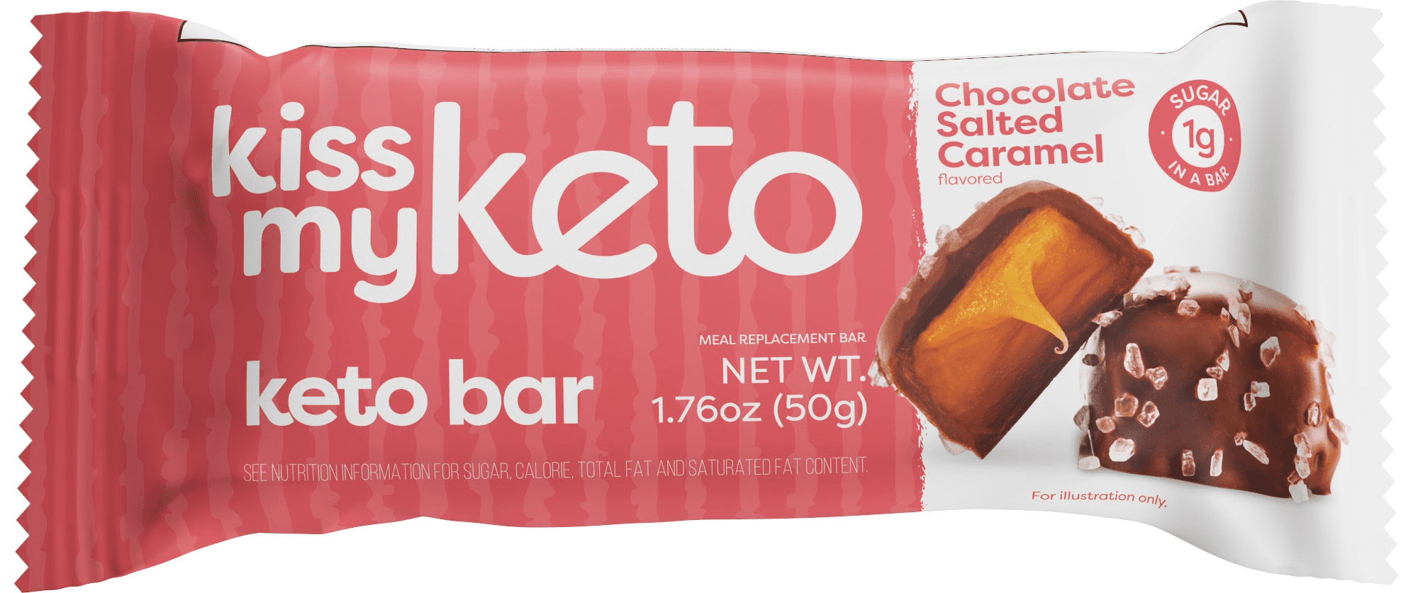 Kiss My Keto, Keto Bar Chocolate Salted Caramel 12 innerpacks per case 1.8 oz