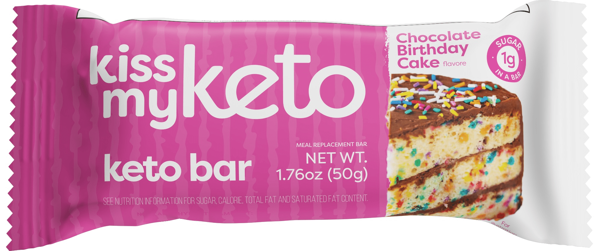 Kiss My Keto, Keto Bar Birthday Cake 12 innerpacks per case 1.8 oz