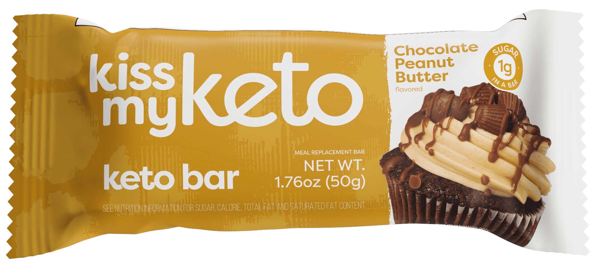 Kiss My Keto, Keto Bar Chocolate Peanut butter 12 innerpacks per case 1.8 oz