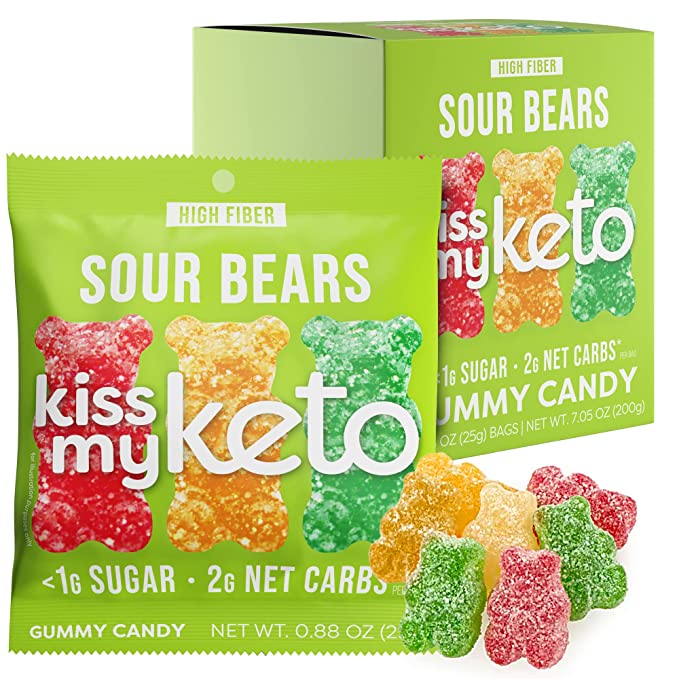 Kiss My Keto Gummies, Sour Bears 16 innerpacks per case 7.1 oz