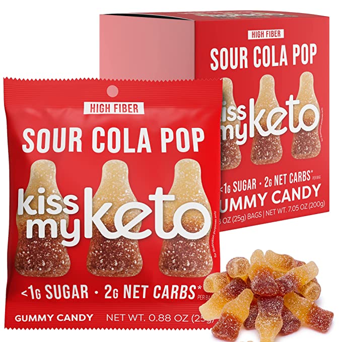 Kiss My Keto Gummies, Sour Cola Pop 16 innerpacks per case 7.1 oz