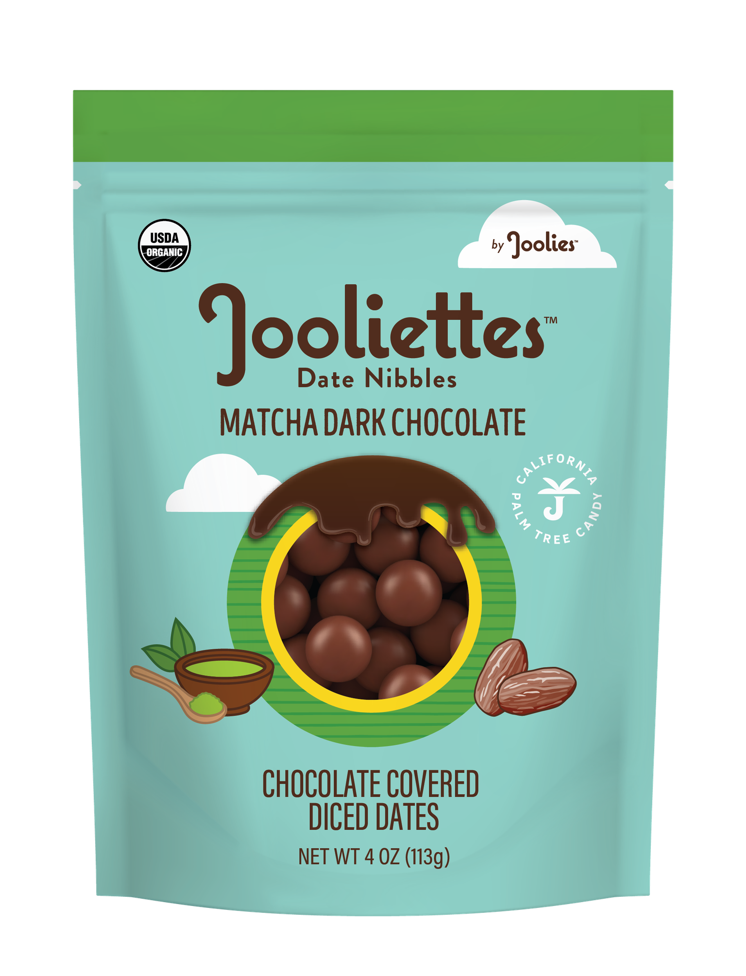 Jooliettes Matcha Dark Chocolate Date Nibbles 12 units per case 4.0 oz