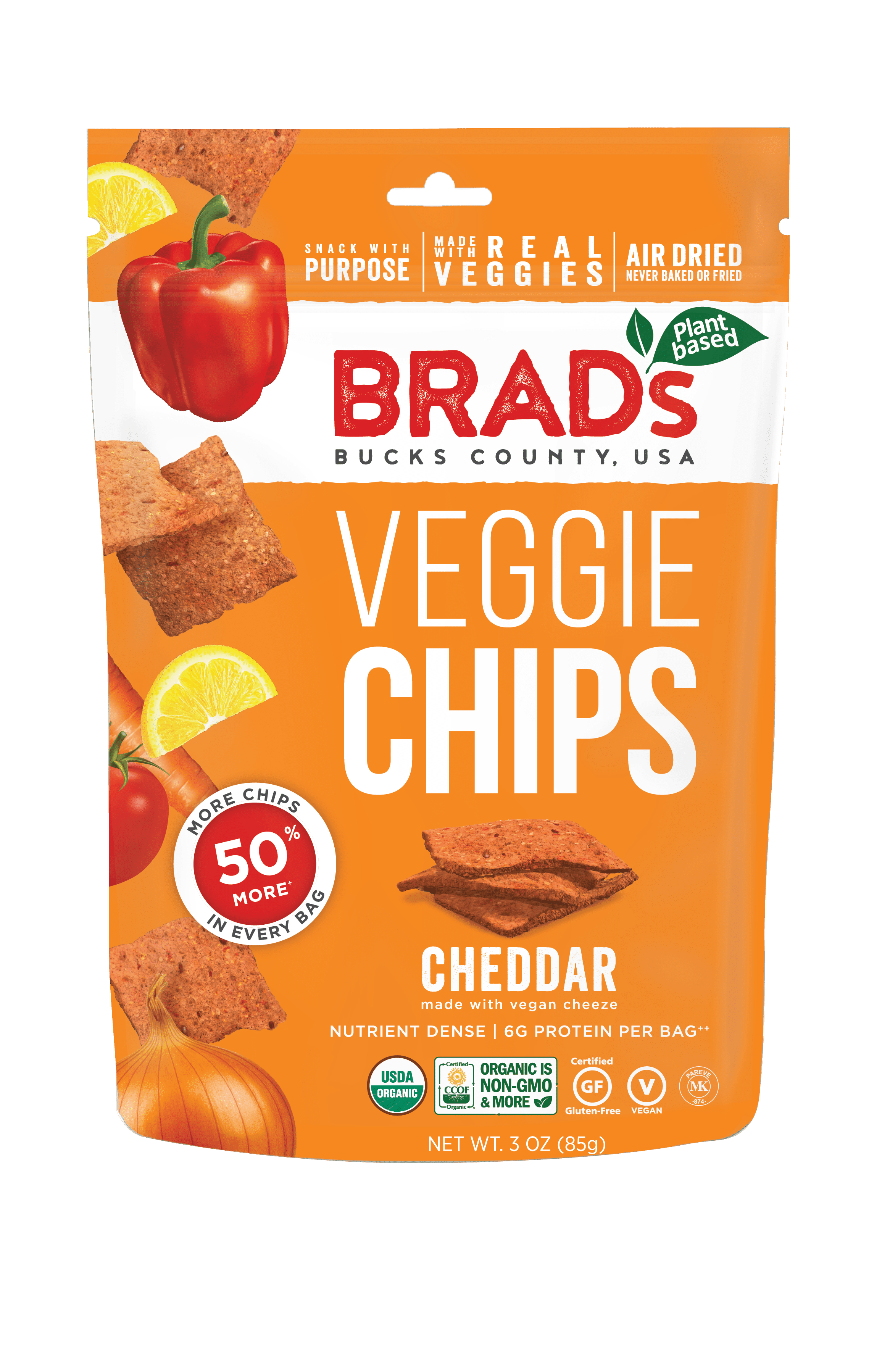 ''Brad's Raw Chips, Veggie Chips - Cheddar '' 12 units per case 3.0 oz