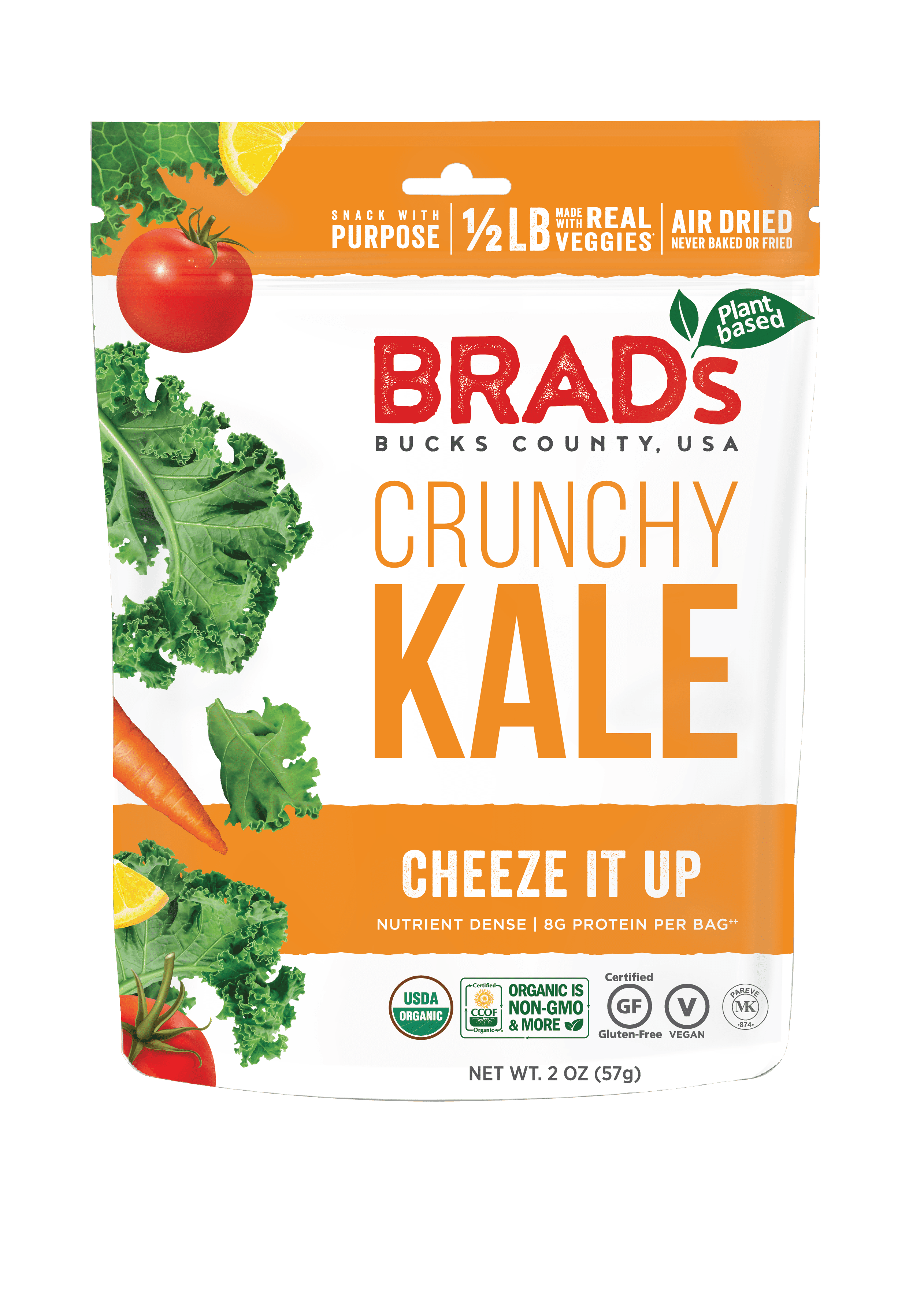 ''Brad's Raw Chips, Crunchy Kale - Cheeze It Up'' 12 units per case 2.0 oz