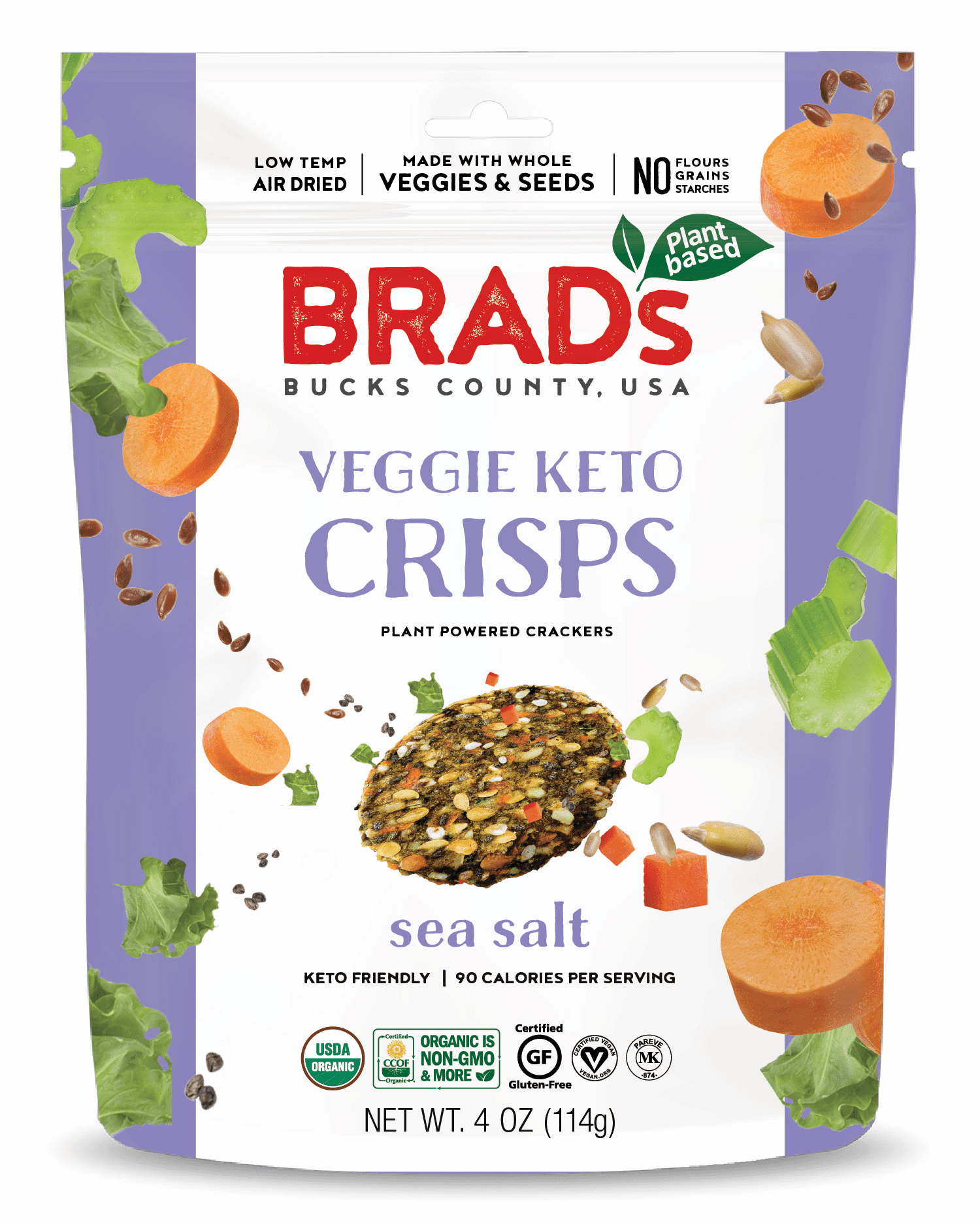 ''Brad's Raw Chips, Keto Veggie Crisps - Classic'' 6 units per case 4.0 oz