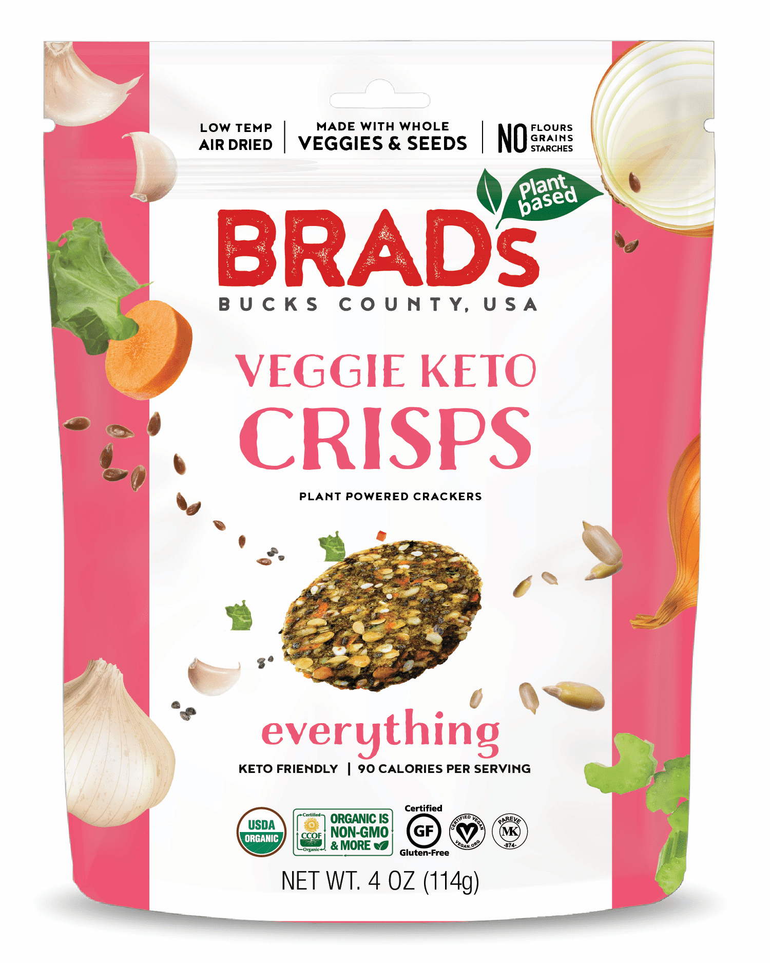 ''Brad's Raw Chips, Keto Veggie Crisps - Everything'' 6 units per case 4.0 oz
