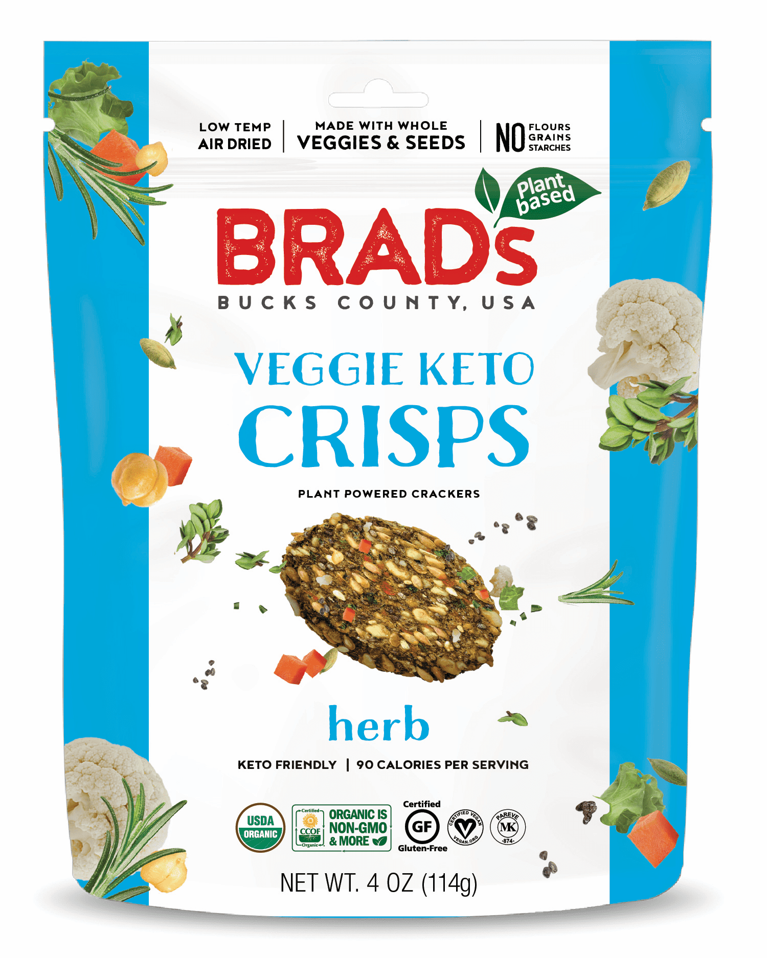 ''Brad's Raw Chips, Keto Veggie Crisps - Herb'' 6 units per case 4.0 oz