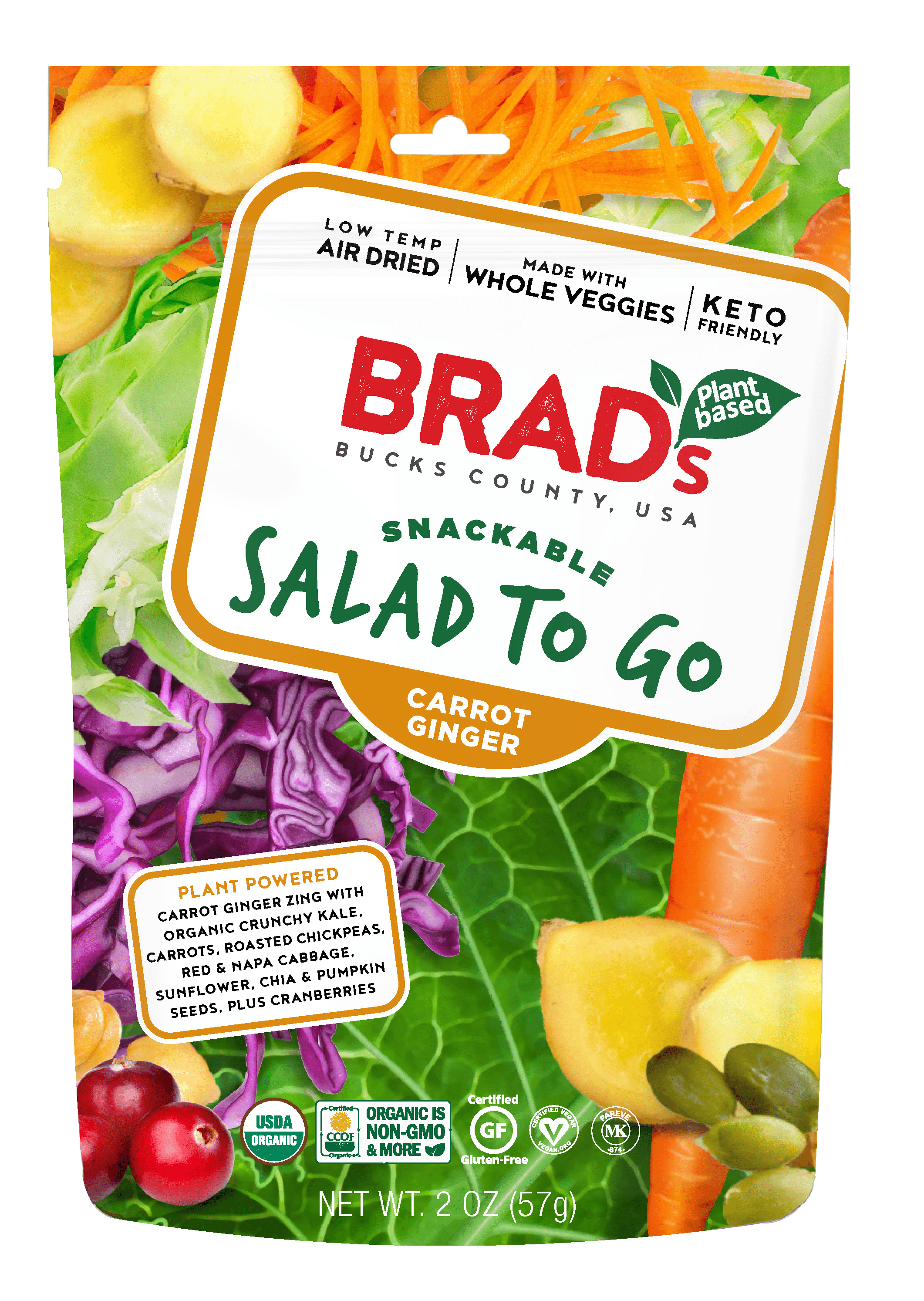 ''Brad's Raw Chips, Salad To Go - Carrot Ginger'' 12 units per case 2.0 oz