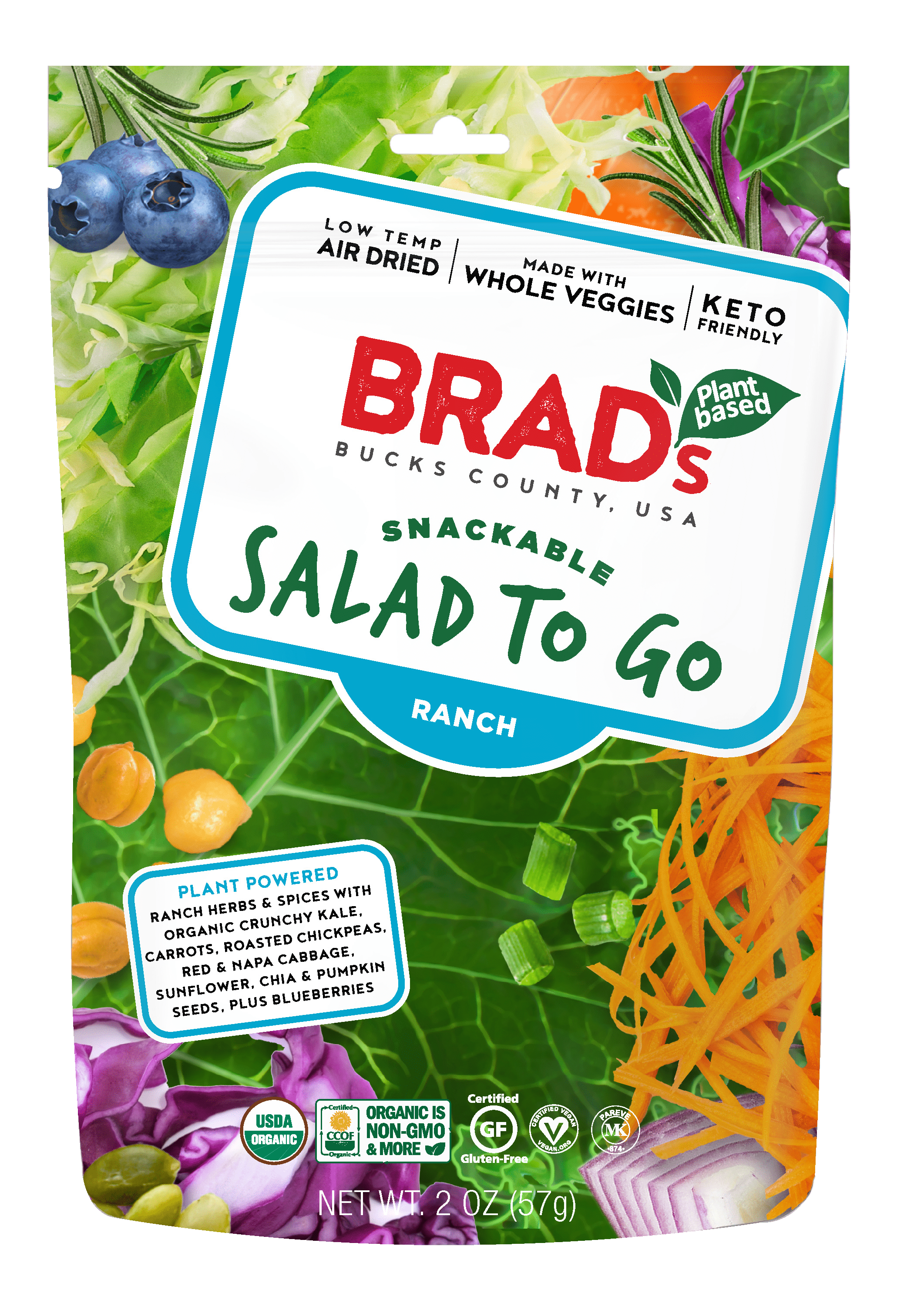 ''Brad's Raw Chips, Salad To Go - Ranch'' 12 units per case 2.0 oz