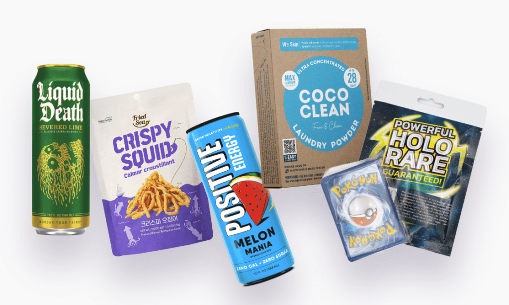 Product lineup of emerging brands powered by Grovara’s platform